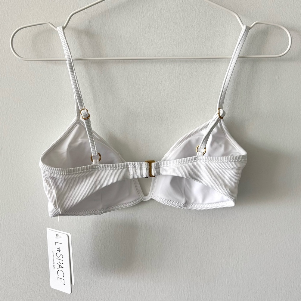 L*SPACE Helena Ribbed Bikini Top White - Picture 5 of 11